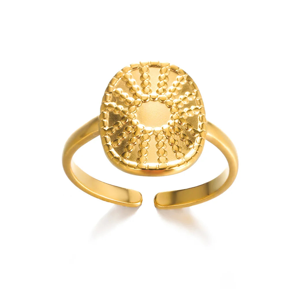 316L Stainless Steel Rings for Women Gold Color Never Fade Luxury Classic rings wedding couple rings Jewelry Free Shipping Pi-Mart