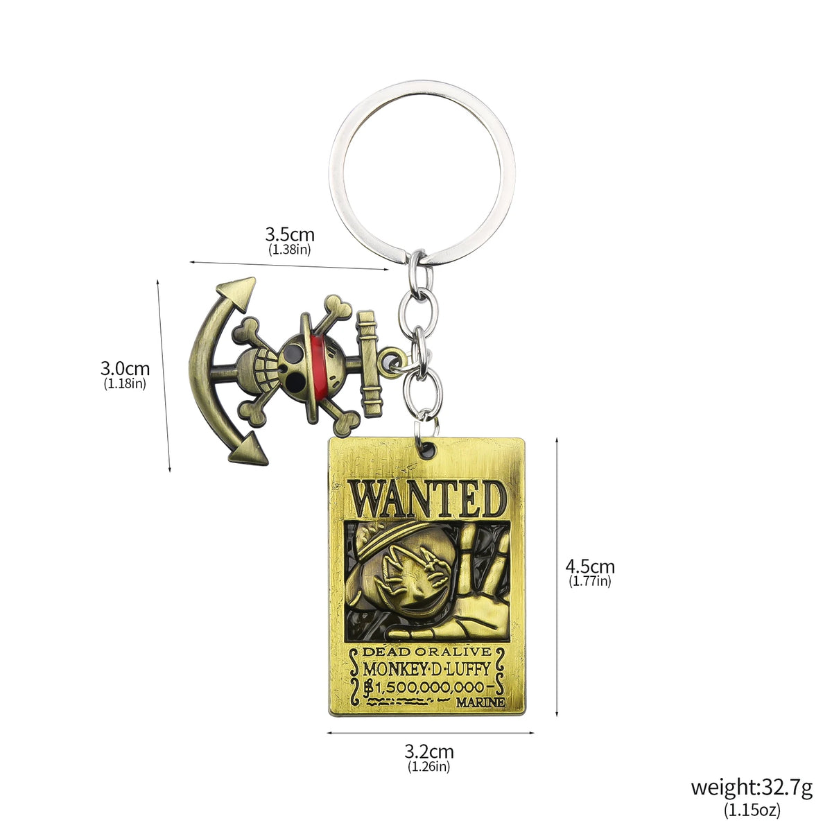 One Piece Luffy Straw Hat Keychain Rotatable Zoro Skull Metal Pendant Role-Playing Decorative Accessories Fan Jewelry Gift Pi-Mart