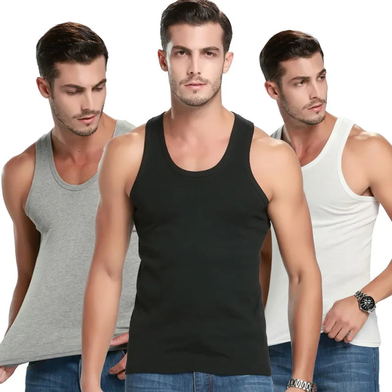 2026 New Men's Summer Lightweight Cotton Tight Vest Sports Casual Family Pajamas Outdoor Tight Top Breathable Quick Drying Vest Pi-Mart