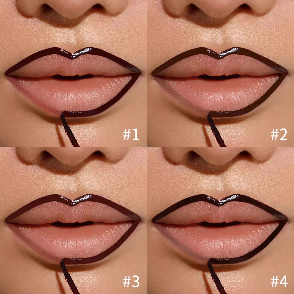Waterproof Lip Liner Peel Off Tattoo Lipgloss Waterproof Long Lasting Matte Lip Tint Brown Contour Tear-off Lips Stain Cosmetic Tri Light Beauty