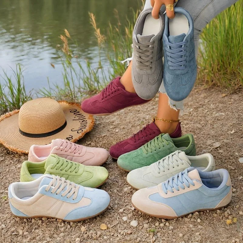 Women's Casual Flat-soled Non-slip Wear-resistant Sport Shoes Spring Autumn Round-toe Soft and Comfortable Women Single Shoes Pi-Mart