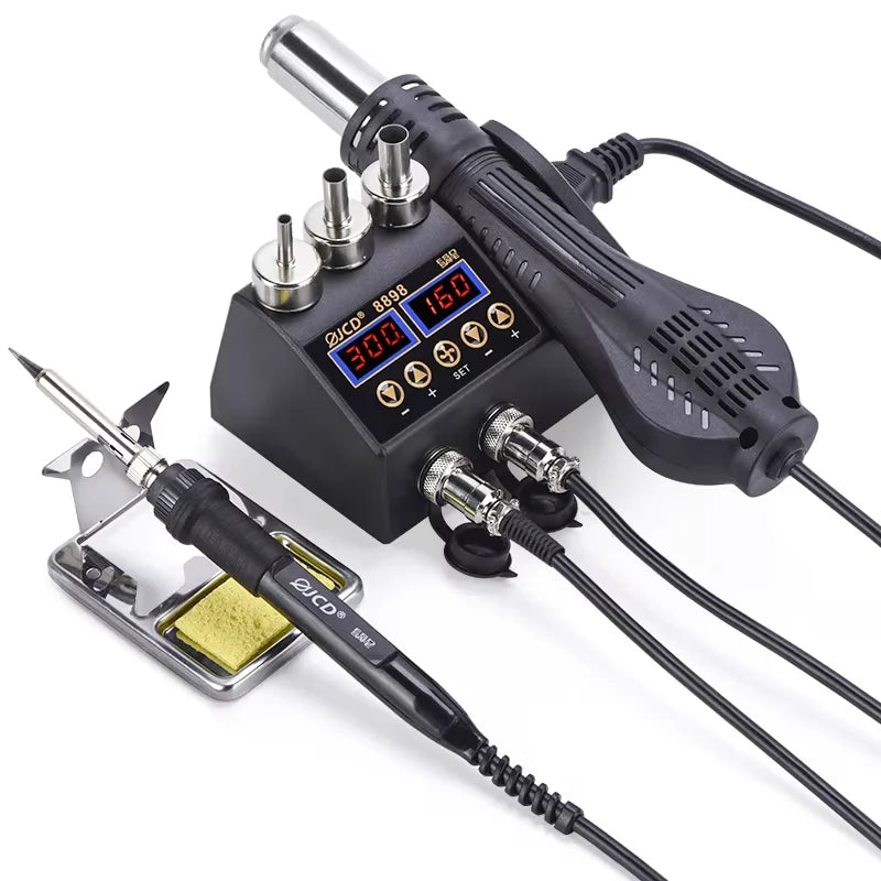 2 in 1 750W Soldering Station LCD Digital display welding rework station for cell-phone BGA SMD PCB IC Repair solder tools 8898 LadyShow.Store