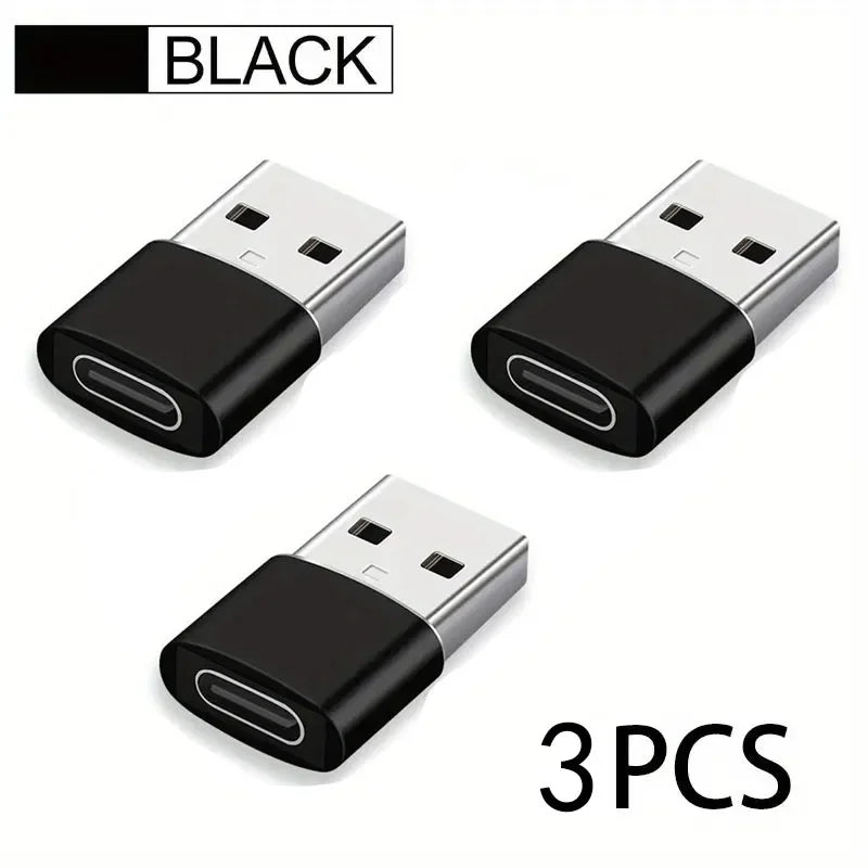 3-Pack USB to USB C Adapter, USB C Female to USB Male Super Fast Charging and OTG Converter Compatible with iPhone 15/14/13/12 P Pi-Mart