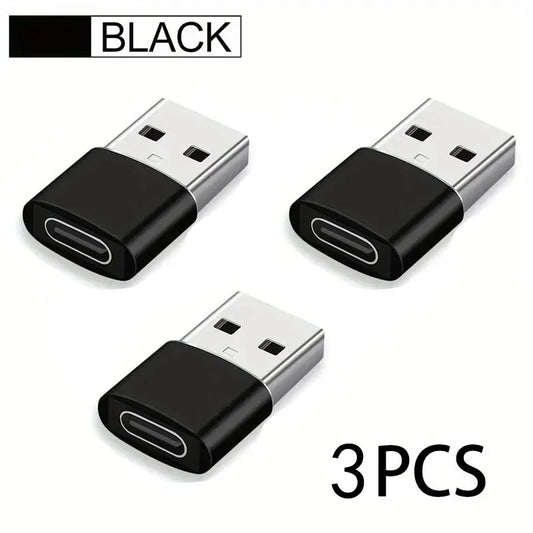 3-Pack USB to USB C Adapter, USB C Female to USB Male Super Fast Charging and OTG Converter Compatible with iPhone 15/14/13/12 P Pi-Mart