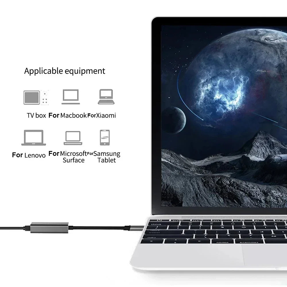 USB Type C Ethernet Adapter 1000Mbps USB 3.0 RJ45 Network Card For MacBook PC Windows XP 7 8 10 Android USB Lan Internet Cable Pi-Mart