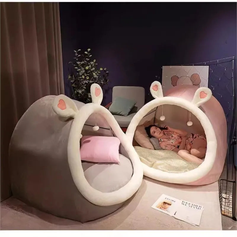 Cute Oversized Adult Child Plush Tent Cozy House Lazy Person Sofa On The Ground Cat's Nest Christmas Cushions Sitting Cushion Pi-Mart