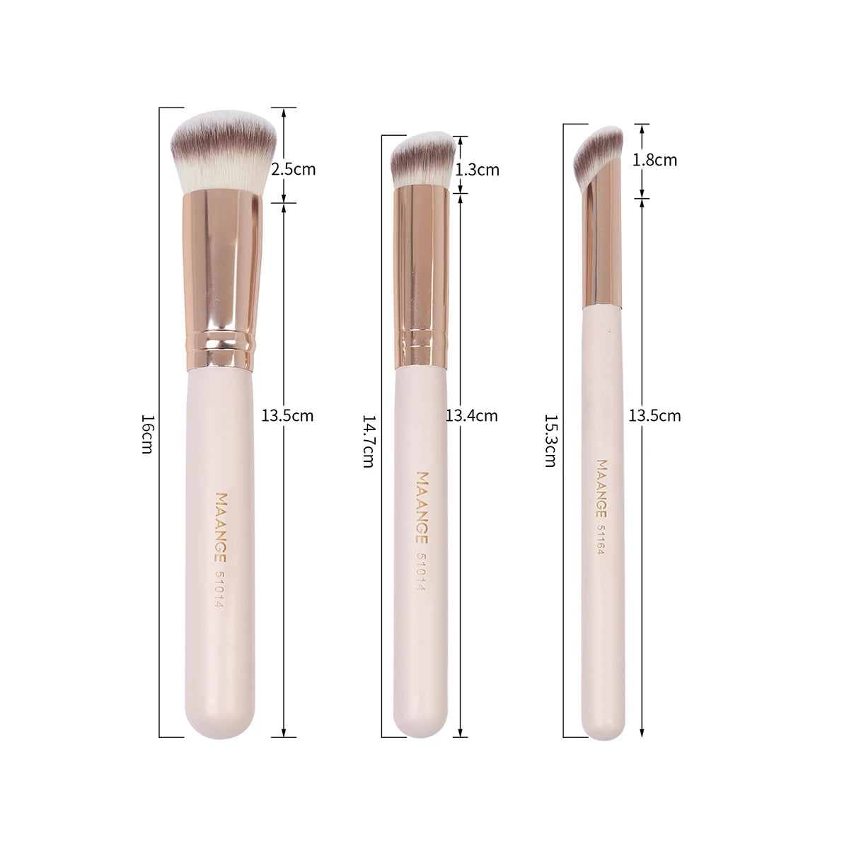 Maange 3Pcs Makeup Brushes + 2Pcs Triangle Powder Puff Set Concealer Eye Shadow Makeup Brush Blending Cosmetic Beauty Tools Pi-Mart