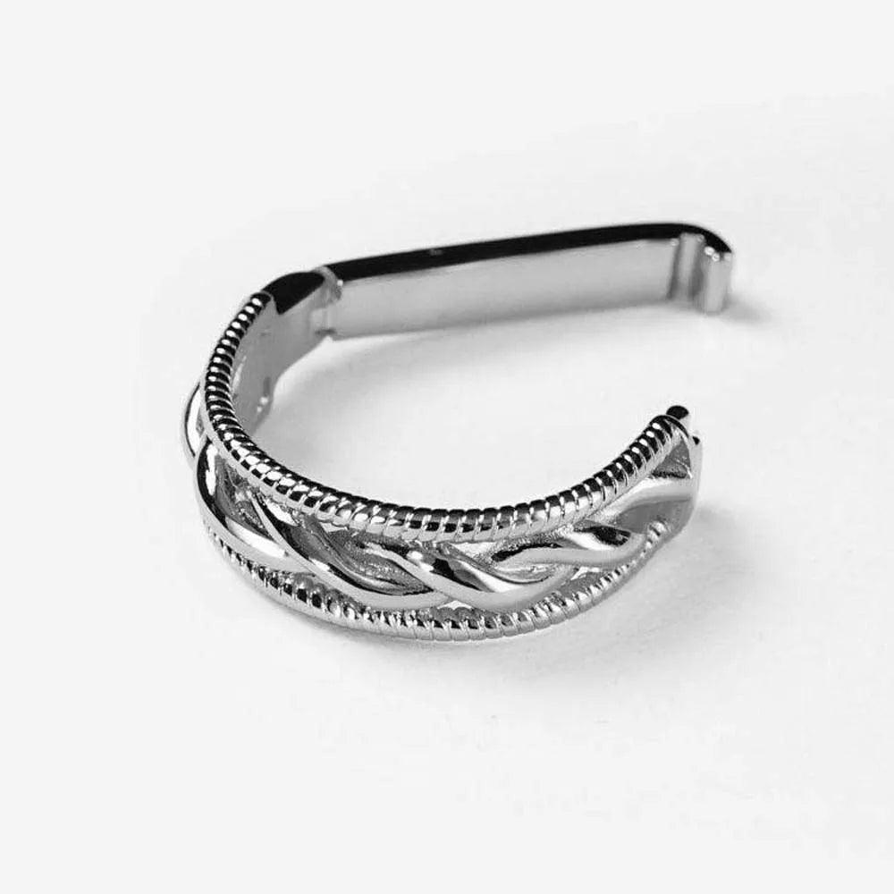 Creative Alloy D-shaped Tie Buckle Cuff Links Shirt Tie Pin Twists Tie Clip Accessories for Suit Mini Tie Knot Fixation Wedding Pi-Mart