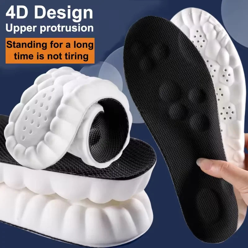 Latex Sport Insoles Soft High Elasticity Shoe Pads Orthotic Breathable Deodorant Shock Absorption Cushion Arch Support Insole LadyShow.Store