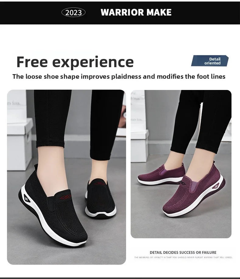Women's Shoes Spring and Autumn New Mesh Breathable Casual Shoes Outdoor Lightweight Non-slip Wedge Heel Thick-soled Sneakers Pi-Mart