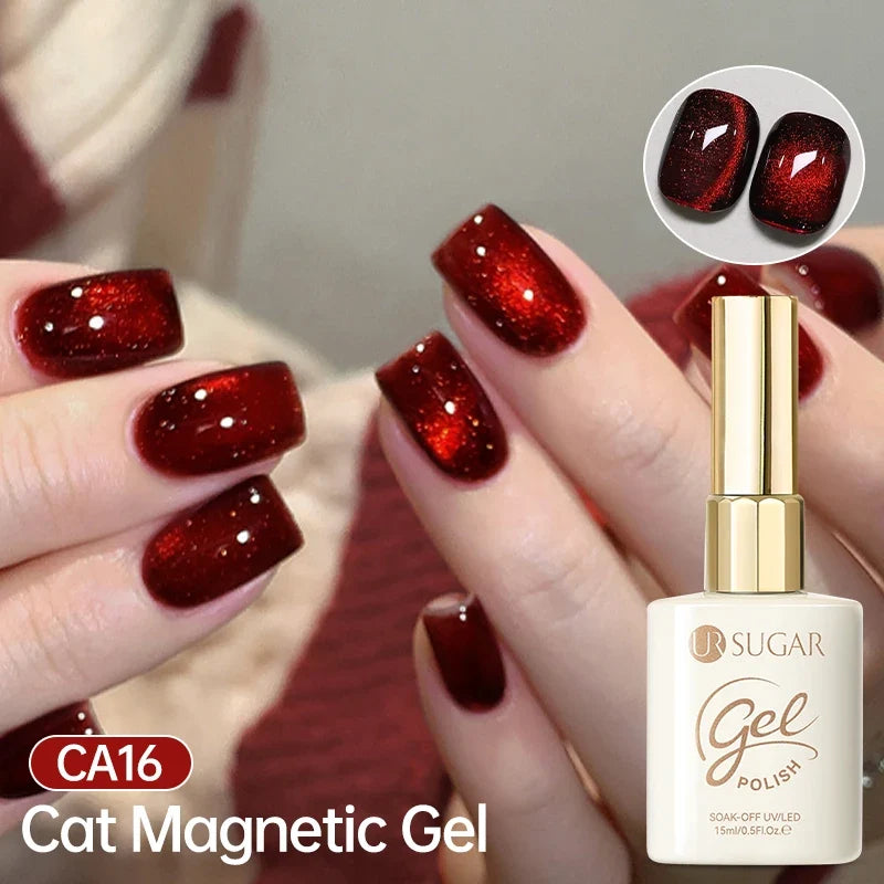 UR SUGAR 15ml Cat Magnetic Gel Nail Polish 30 Colors Semi Permanent Magnetic Gel UV/LED Soak Off Painting Vanrish Design Tri Light Beauty