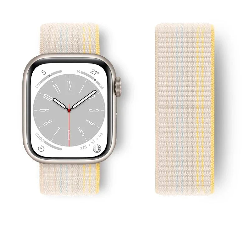 Nylon Sport loop Strap For Apple Watch Band 44mm 42/40mm 45mm  38/41mm pride Bracelet iwatch Ultra2 49mm Series 9 8 se 7 6 5 4 3 LadyShow.Store