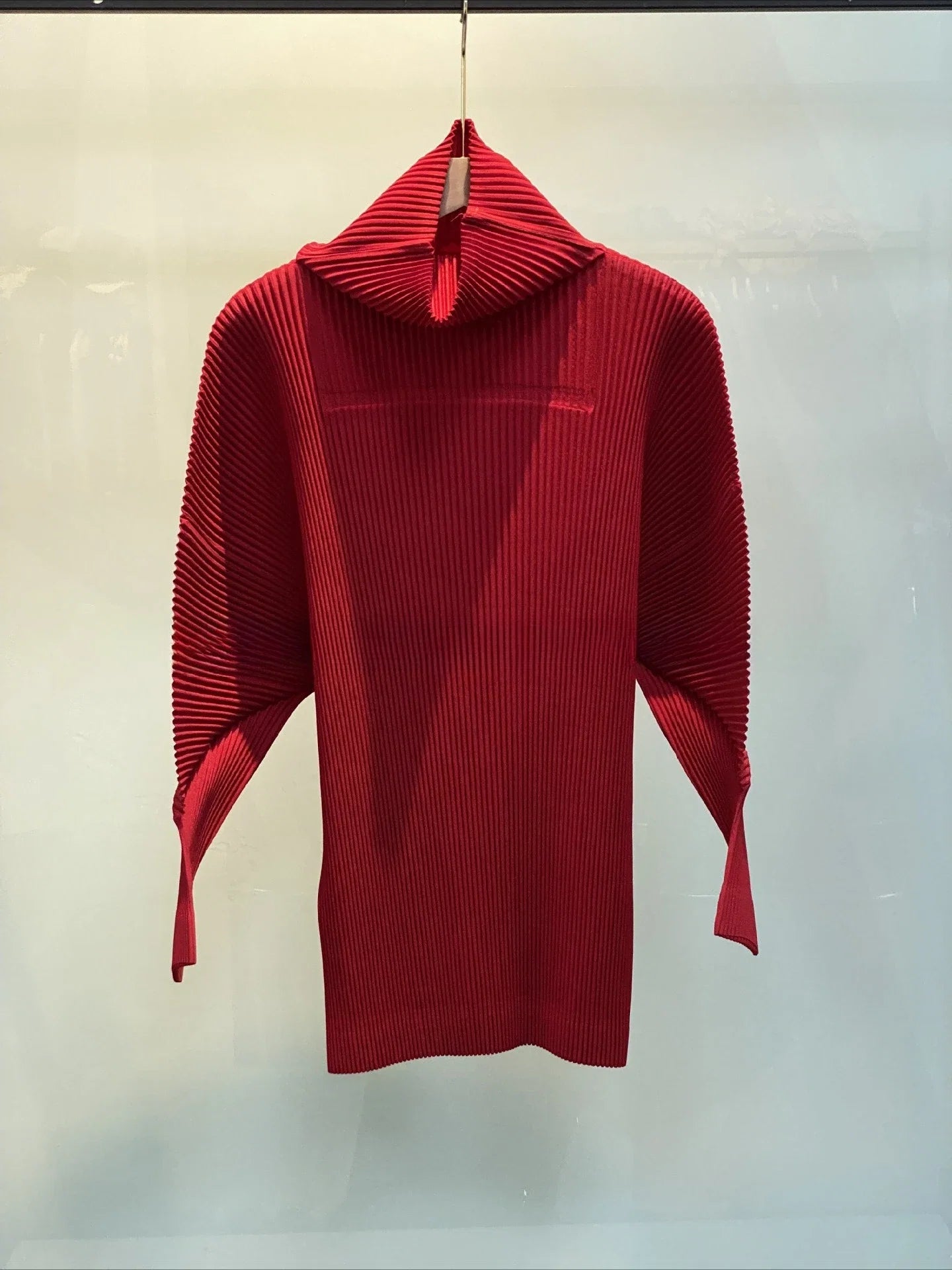 Miyake Pleated Sweatshirt Pit Stripe Zipper Standing Collar Jacket Women 2025 New Casual Pullover Hundred Pleat Skinny Tops LadyShow.Store