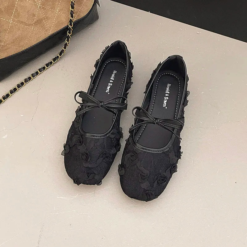 2026 Spring Lace Flower Women Mary Jane Shoes Fashion Slip On Comfort Street Style Soft Sole Female Dress Flats Shoes LadyShow.Store
