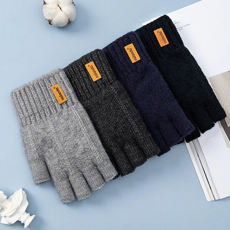 Fashion Winter Autumn Knitted gloves Warm Plush Fingerless gloves for men & Women outdoor sport touchscreen gloves Pi-Mart