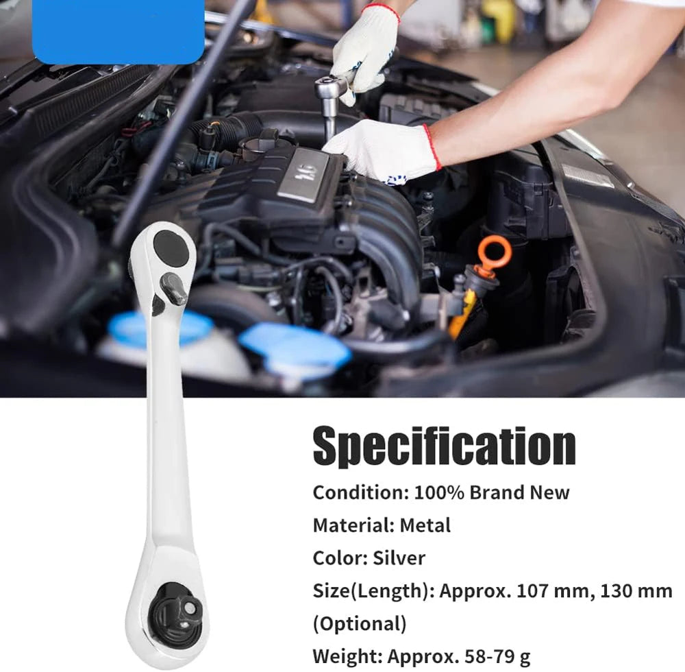 Mini Double Headed Ratchet Wrench 1/4 Inch Drive Socket Screwdriver Bit Driver Quick Release Ratchet Wrench Hand Tools Pi-Mart