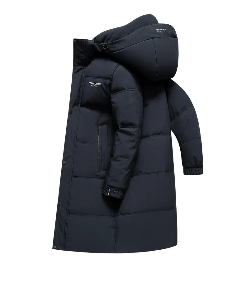 Winter Luxury Brand Men's Down Jacket Coat Parkas Padding Warm Puffer Jackets Long Man Jacket Knee Length Thickened Hooded HXY02 Pi-Mart