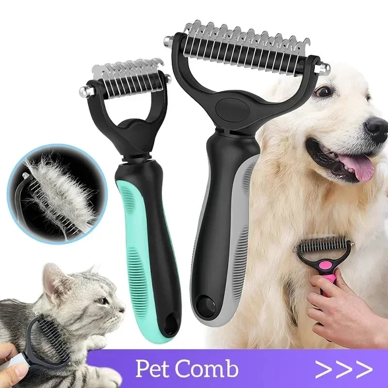 Double Sided Stainless Steel Pet Grooming Brush Dog Cat Hair Remover Comb Tangle Removal Pet Supplies Pi-Mart
