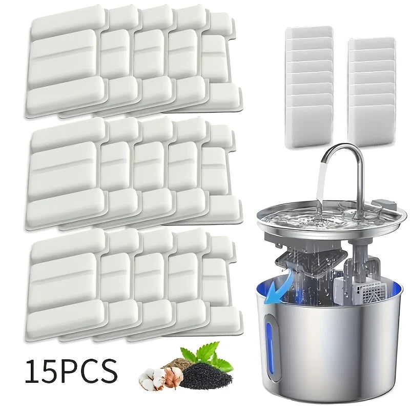 15/30pcs Cat Water Fountain Filter- Suit for Cat Dog Pet Water Fountain Cat Fountain Filter Replacement For TY09/TY10(2.2L/3.2L) Pi-Mart