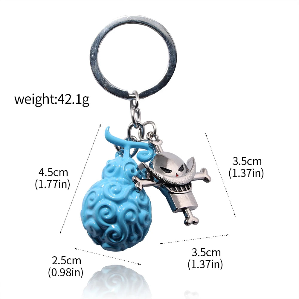 One Piece Luffy Straw Hat Keychain Rotatable Zoro Skull Metal Pendant Role-Playing Decorative Accessories Fan Jewelry Gift Pi-Mart