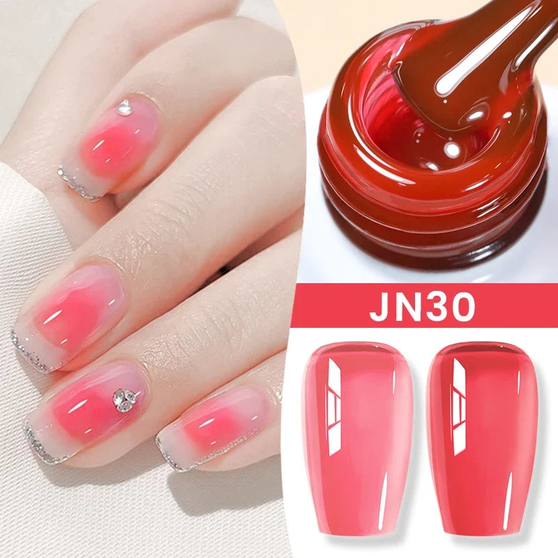 BORN PRETTY 10ml Jelly Nude Gel Nail Polish 50 Colors Semi Transparent Nail Art Nail Supplies Soak off UV LED Nails Gel Varnish Tri Light Beauty