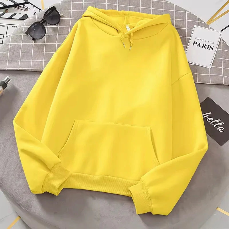 2025 white Hoodies men women Autumn Long Sleeve Pullover Tops Casual Pocket Hoodies Unisex Outer Loose Sport Wear LadyShow.Store