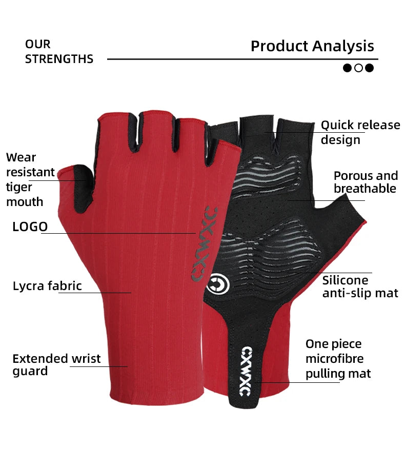 CXWXC Cycling Half Finger Gloves Men Women Breathable Anti-slip Glove Fitness Sport Training Gloves With Extended Wrist Guard Pi-Mart