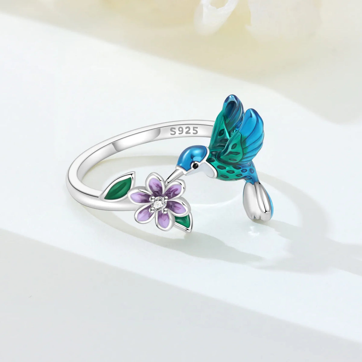 Original 925 Sterling Silver Open Ring Exquisite Panda Dolphin Adjustable Ring Original Daily Fine Jewelry Women Birthday Gifts Pi-Mart