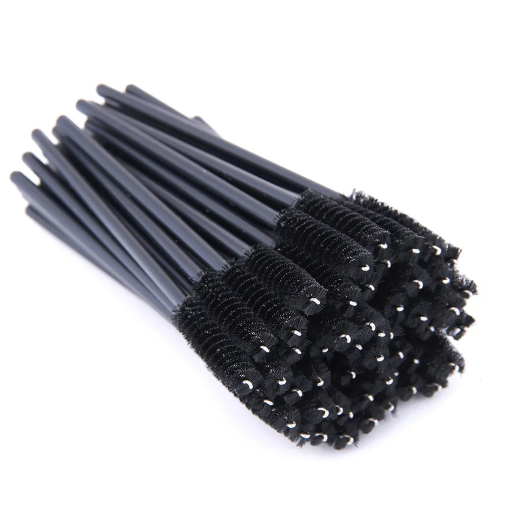 5/50Pcs Black Lashes Brush Cosmetics False Eyelashes Supplies Reusable Makeup Brushes Eyebrow Brush Mascara Wands Make Up Tools Pi-Mart