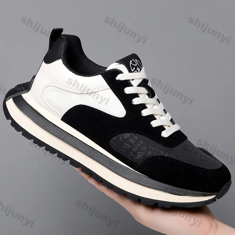 Men Shoes 2025 Spring Autumn New Fashion Comfortable Height Increase Casual Running Shoes Breathable Non Slip Platform Sneakers Pi-Mart