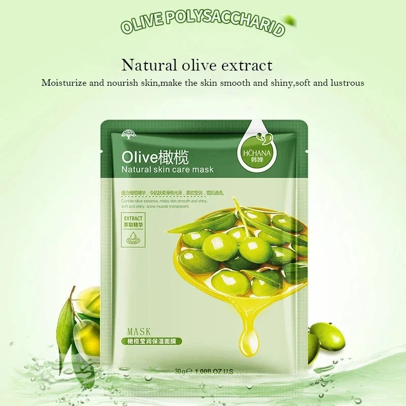 30pcs Natural Plant Facial Mask Moisturizing Oil Control Anti-Aging Fruit Aloe Korean Sheet Face Mask Beauty Skin Care Prodcuts LadyShow.Store