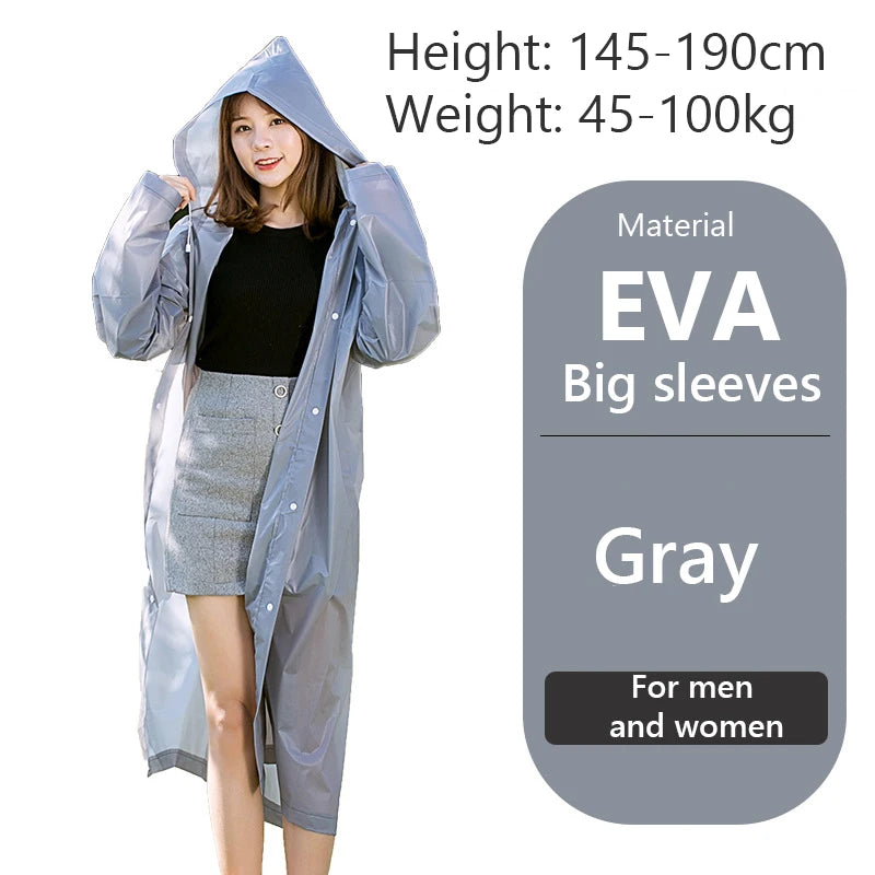 Raincoat Women Men Impermeable Thickened Waterproof Raincoat Tourism Outdoor Hiking Rain Poncho Raincoat Hooded Rain Coat Pi-Mart