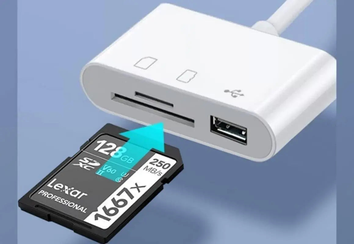USB C SD Card Reader, USB C to Micro SD TF Memory Card Reader, 3-in-1 USB Camera Card Reader Adapter Pi-Mart