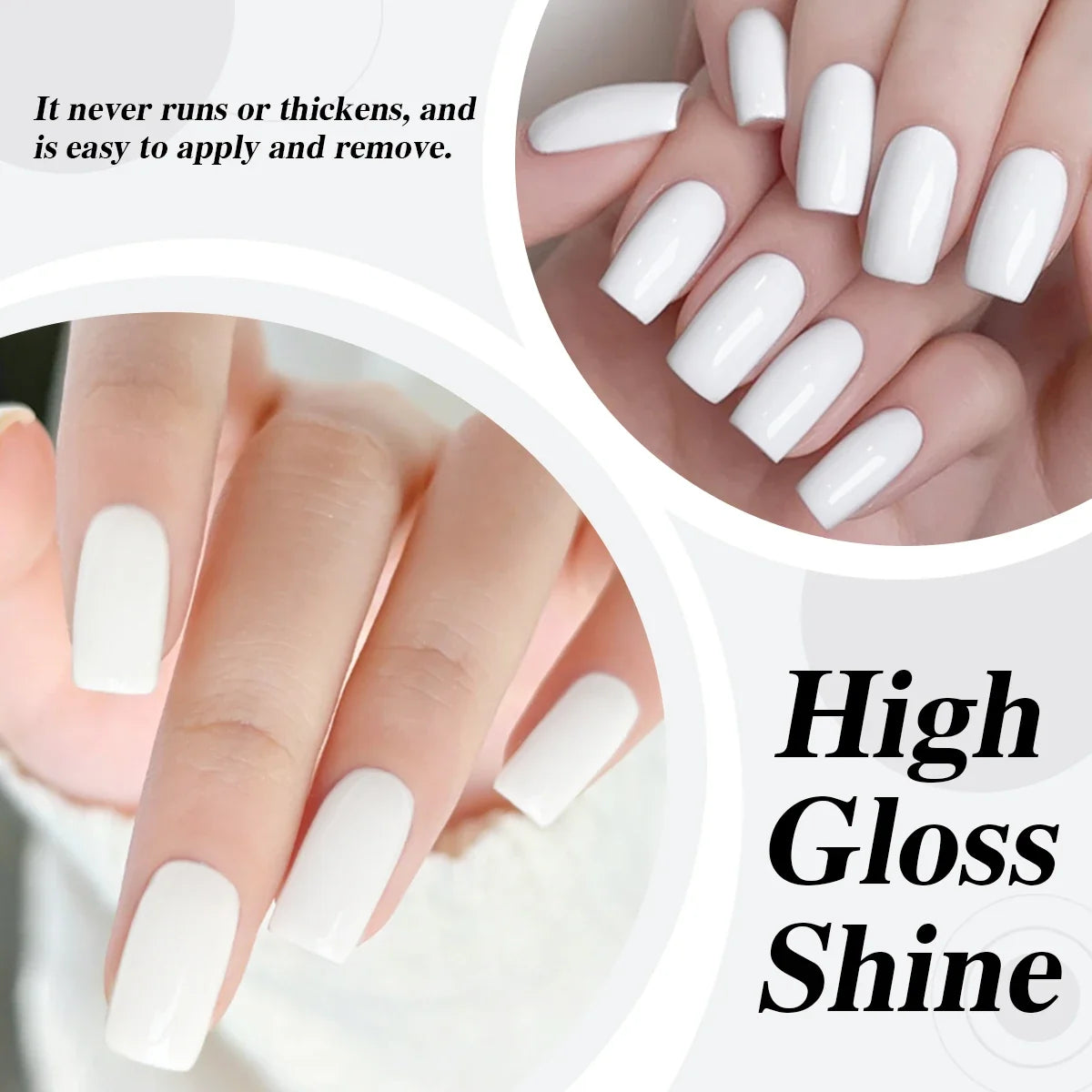 Hassleless 15ml White Gel Nail Polish, French Extension, Requires Uv Led Lamp, Gel French Manicure, Nail Supplies, Nail Art for Tri Light Beauty