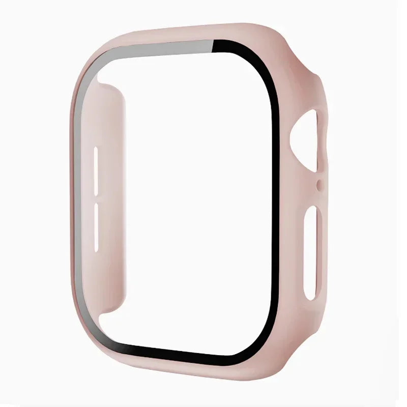 Tempered Glass+Case For Apple Watch 38-40mm 41mm 42mm 44mm 45mm 46mm Screen Protector Protective Cover iWatch 11 10 8 7 9 6 SE 5 LadyShow.Store