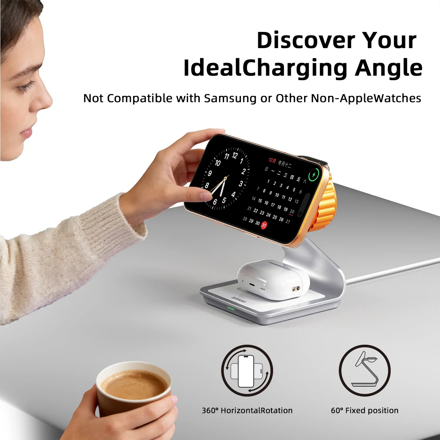 Bonola Magnetic 3 in 1 Wireless Charger for iPhone 17/16/15/13/14/12 30W Wireless Charging Station for Apple Watch/AirPods Pro LadyShow.Store