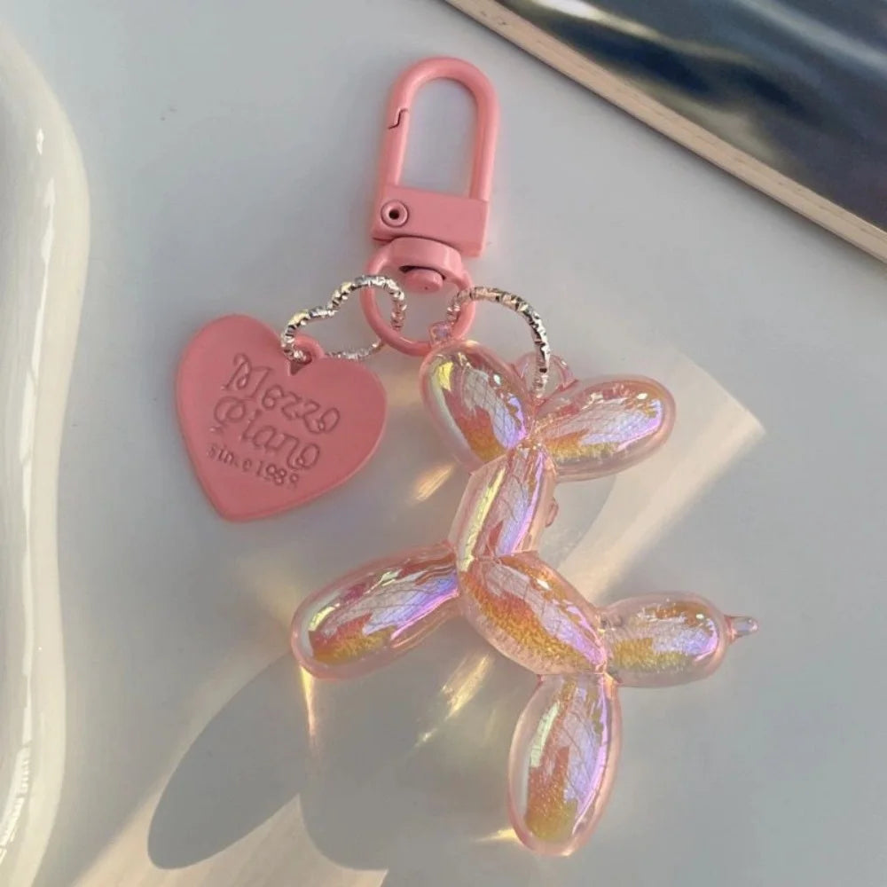 Cute Acrylic Cartoon Balloon Dog Keychains for Women Y2K Bag Pendant Couple Car Key Chains Jewelry Gift Decoration Accessories Pi-Mart
