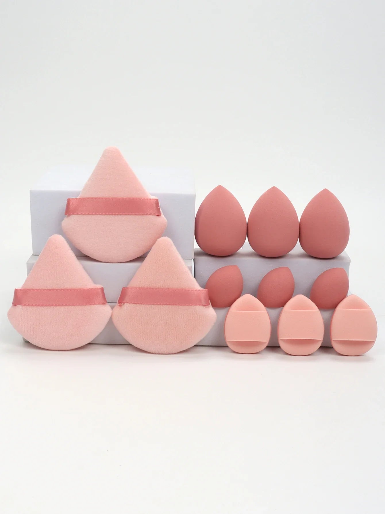 12-Piece All-Purpose Makeup Sponge Set, Made of 3 Loose Powder Puffs, 3 Mini Air Cushion Puffs, 3 Beauty Eggs and 3 Mini Beauty LadyShow.Store