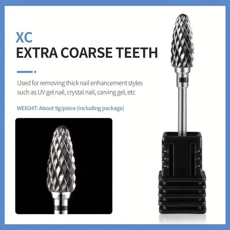 Tungsten Carbid Nail Drill Bits Electric Manicure Drill Accessory Milling Cutters for Nail Gel Polish Remover Nail Tools Efiles Tri Light Beauty