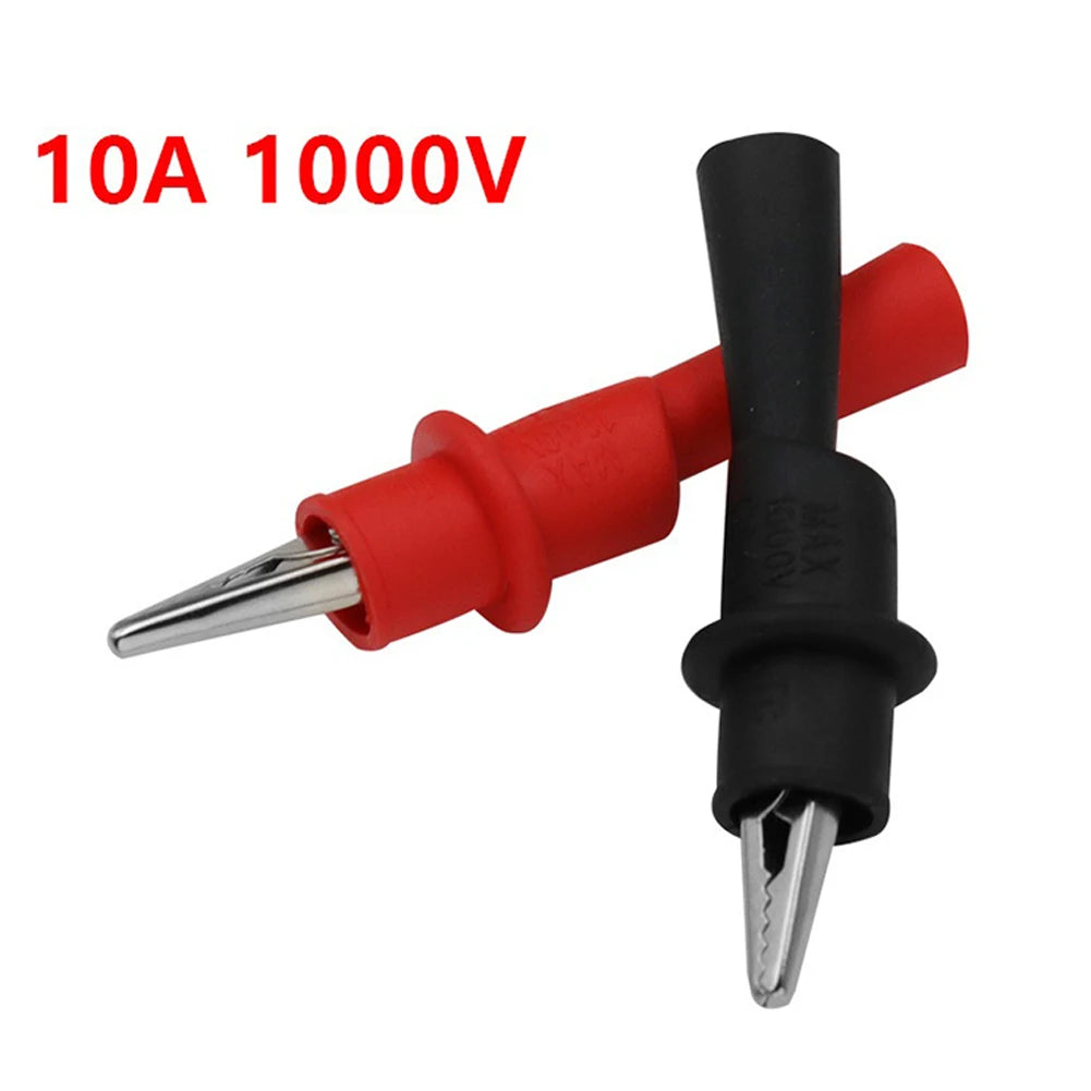 2pcs Red+Black Wire Tips Test Clip Clamp For Multi-Meter Tester AC DC 10A 1000V Multimeter Tool Accessories Pi-Mart