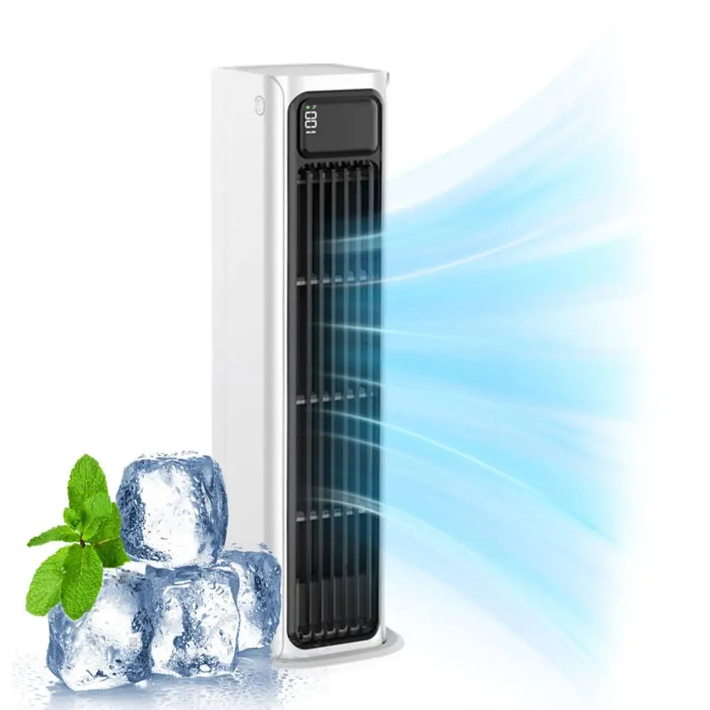Portable Air Conditioner, Wall Mount Desktop Fan, 3 Speed Bladeless Tower Fan with Digital Display, Quiet Personal Cooling Fan f Pi-Mart