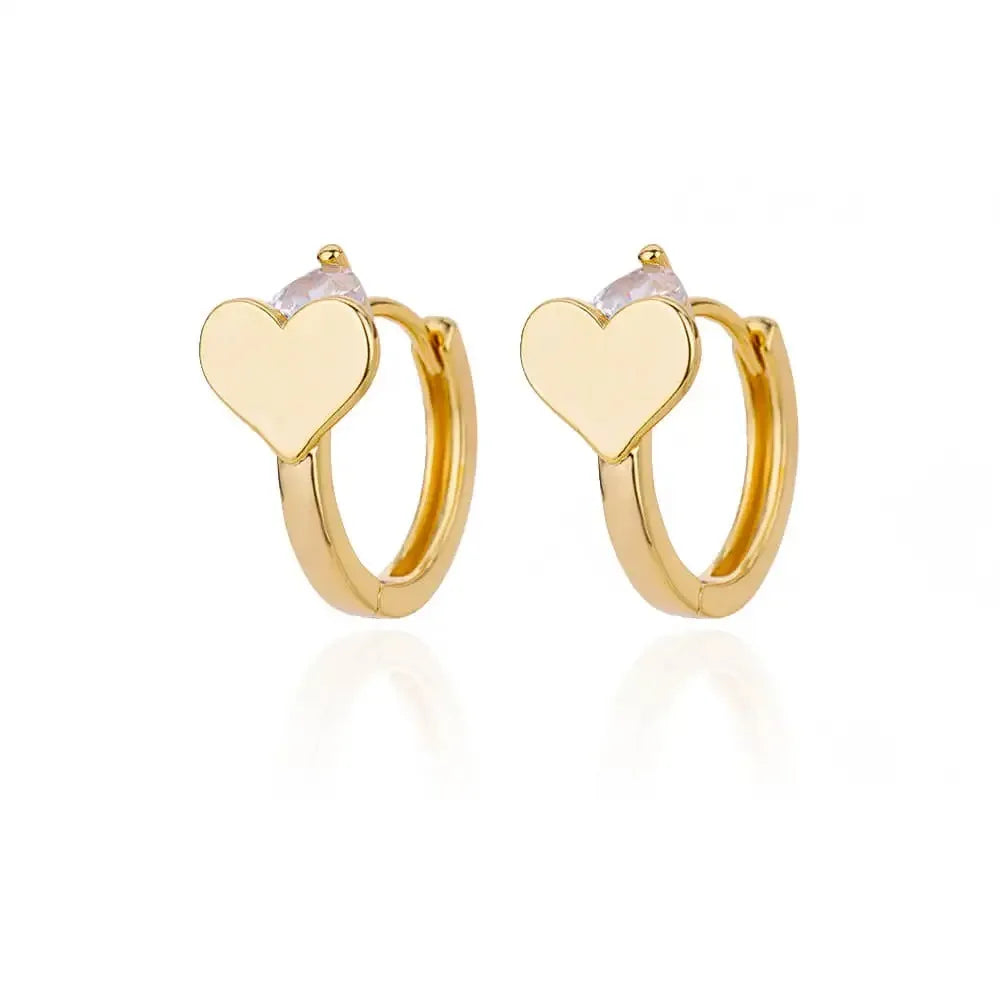 Hollow Zircon Heart Earrings For Women Stainless Steel Gold Color Heart Earring Luxury Wedding Couple Jewelry Gift Free Shipping Pi-Mart