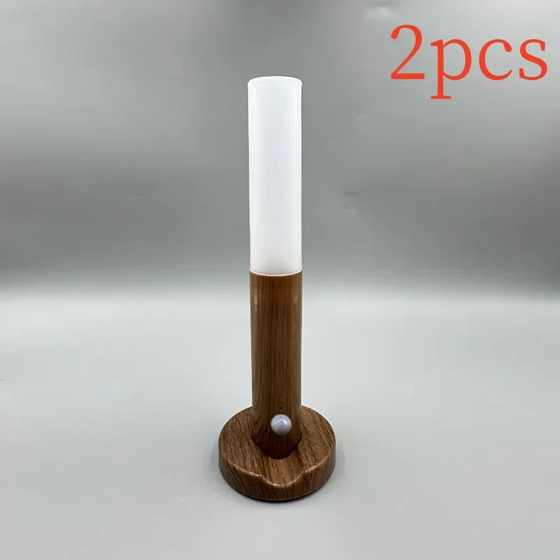 LED Rechargeable Magnetic Wall Lamp Smart Motion Sensor Night Light Portable for Hallway Bedroom Stairs Bathroom Cabinets Decor Pi-Mart