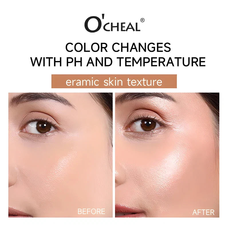 O'CHEAL Temperature Changing Foundation Stick Facial Coverage Blemishes Pores Double-Headed Face Matte Makeup Foundation Cream Tri Light Beauty