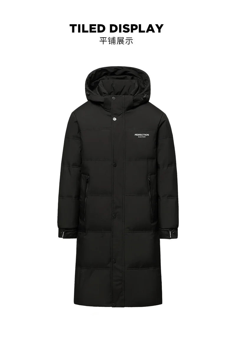 Winter Luxury Brand Men's Down Jacket Coat Parkas Padding Warm Puffer Jackets Long Man Jacket Knee Length Thickened Hooded HXY02 Pi-Mart