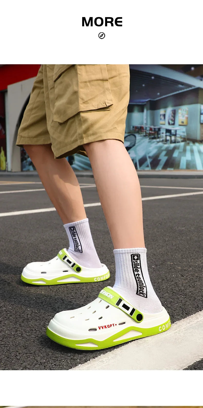 New fashion sandals Men's EVA casual comfortable hole garden shoes outdoor men's beach sandals indoor home unisex slippers Pi-Mart