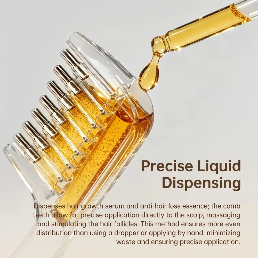 Scalp Applicator Liquid Comb Essential Oil Infusion Hair Comb Rolling Ball Scalp Massager  Essential  Applying Hair Styling Tool Pi-Mart