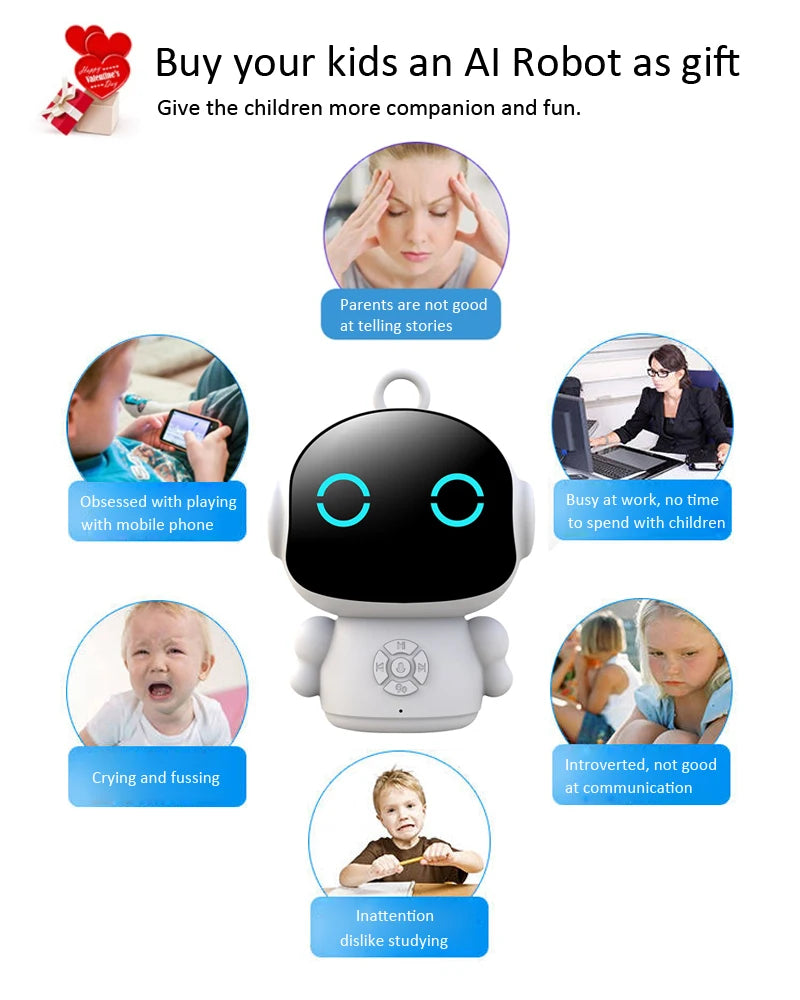 Smart AI Robot WiFi Early Education Toys for Children Speech Recognition & Voice Interactive Educational Learning Machine Pi-Mart
