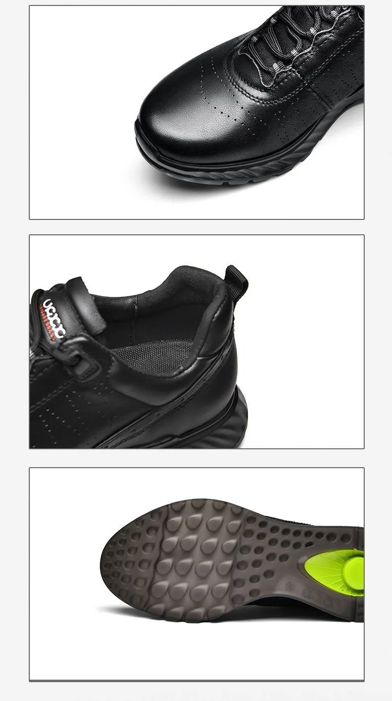 Genuine Leather Treking Shoes Mens Casual Shoes Business Brand Male Footwear Soft Comfortable Walk Sneakers Pi-Mart