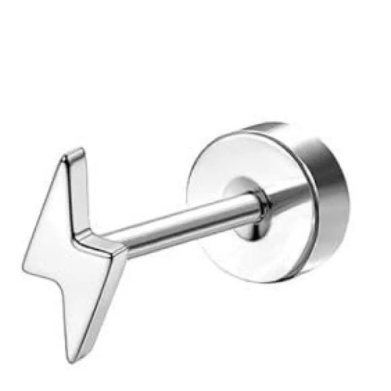Bobisty 1pc Earrings for Sensitive Ears Surgical Stainless Steel Earrings for Women Dainty Flat Back Earring Stud Hoop Cartilage Pi-Mart